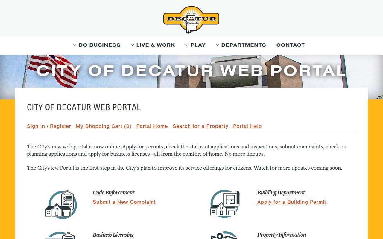 Decatur CityView permit and inspection portal