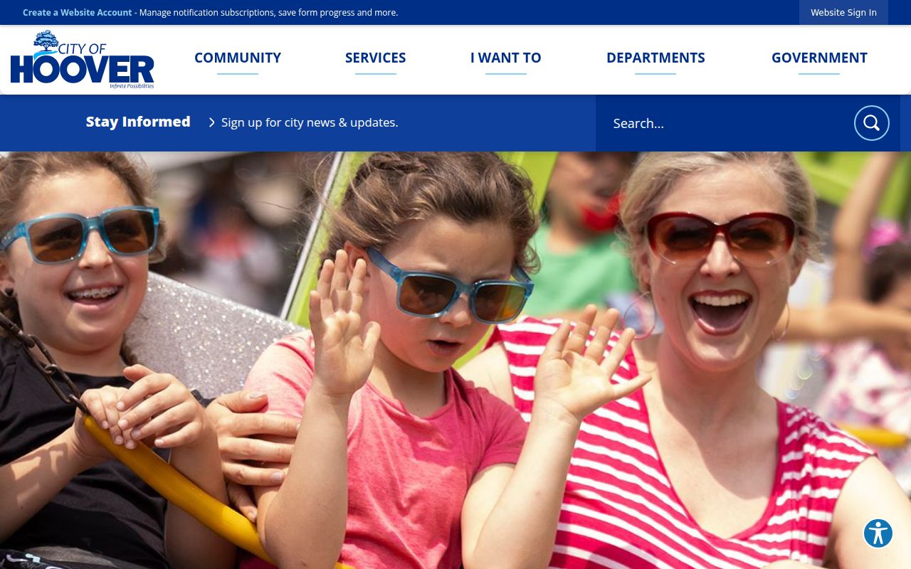 Hoover city website and services