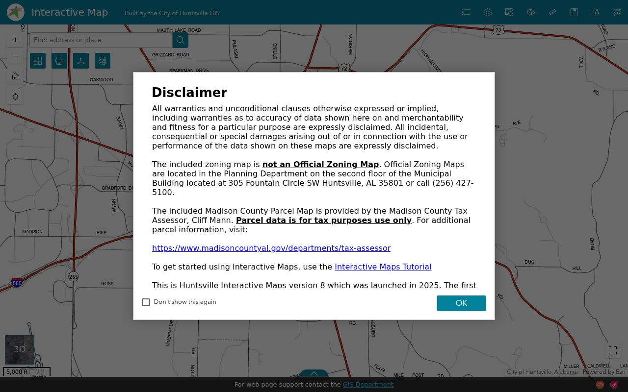 Huntsville GIS mapping portal