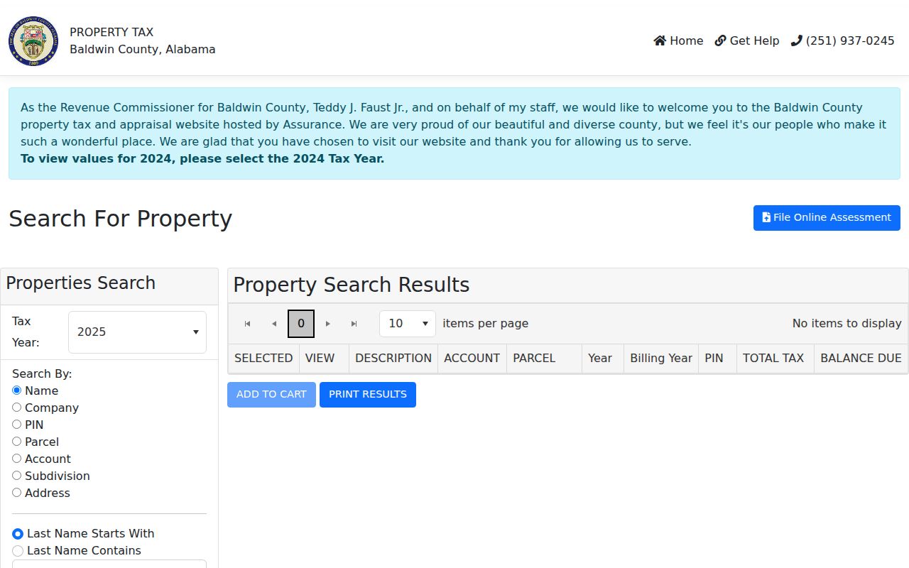 Baldwin County property owner search database