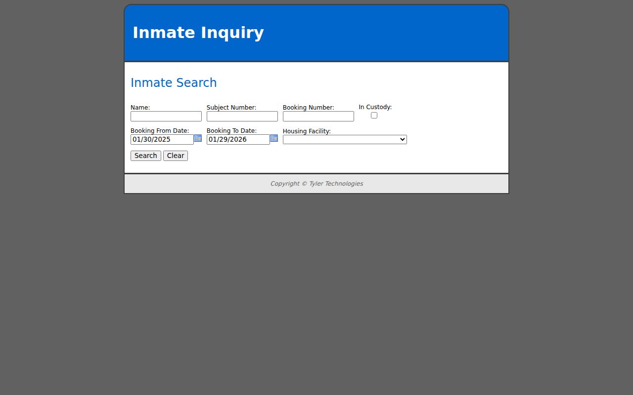 Jefferson County jail inmate search roster