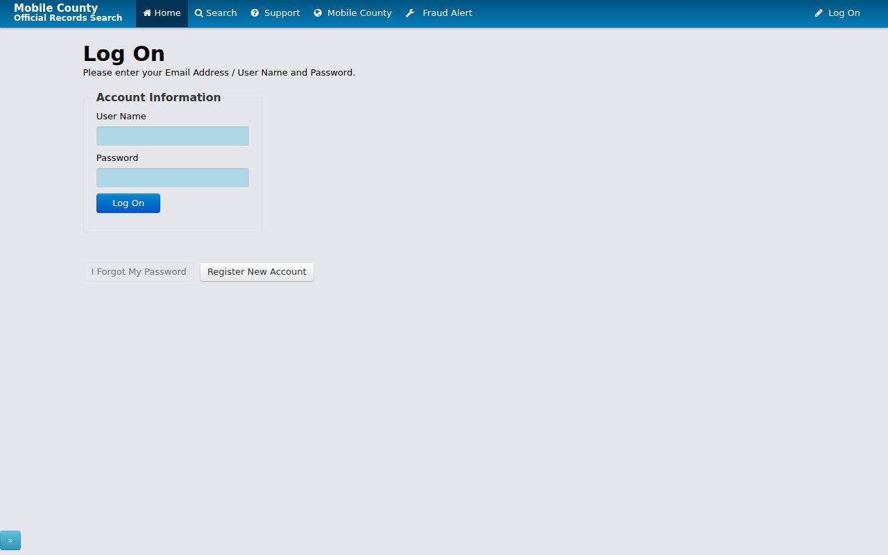 Mobile County Landmark WEB land records search