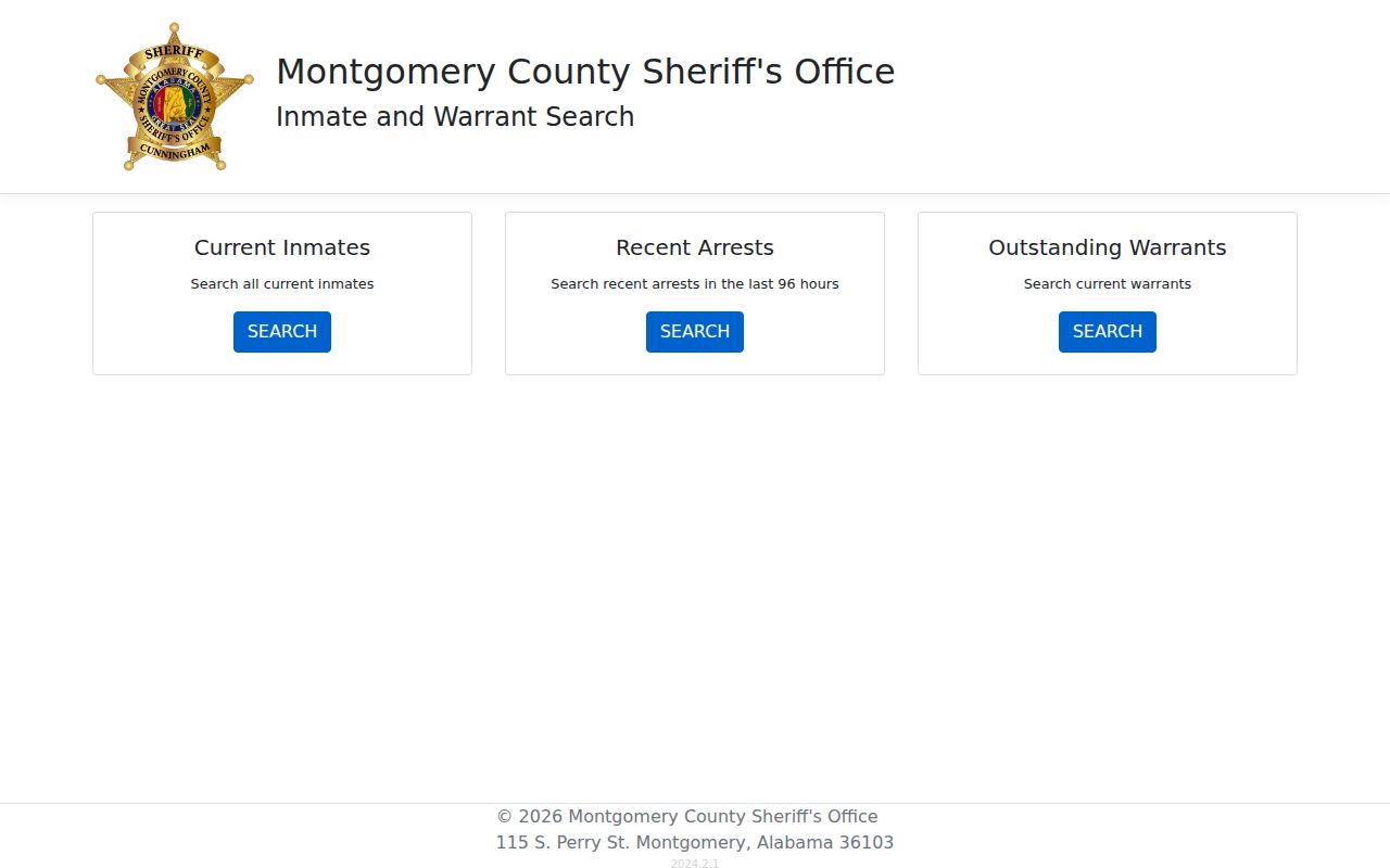 Montgomery County jail inmate search roster