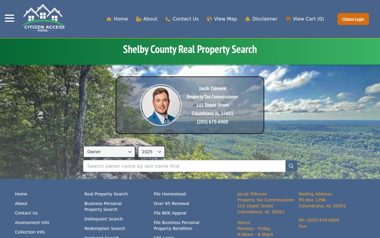 Shelby County property owner search database