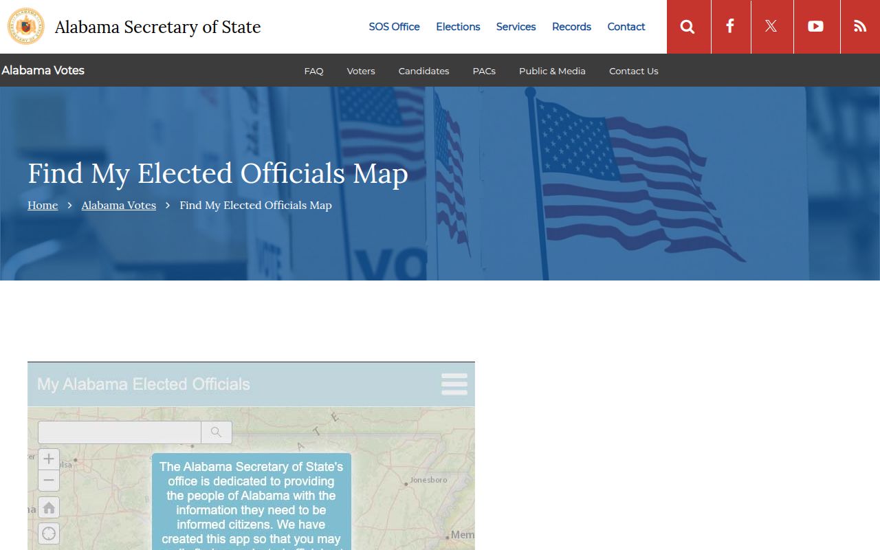 Alabama elected official lookup tool