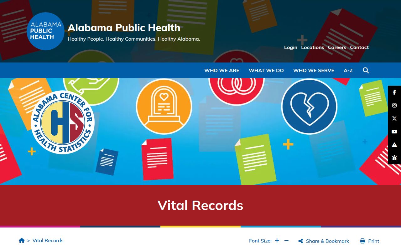 Alabama vital records request information